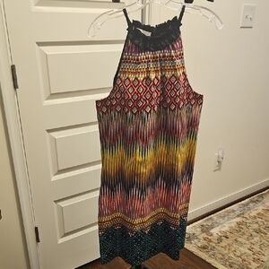 London Times Colorful Patterned Midi Dress